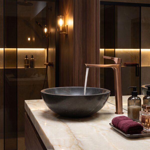 Bathroom faucet PREMIUM Rea Maxim Brush Copper High