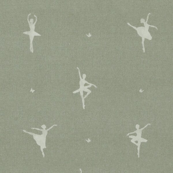 ANTE DECOR Ballerinas Printed Cotton Fabric Mint