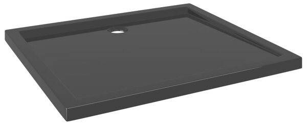 Rectangular ABS Shower Base Tray Black 80x90 cm