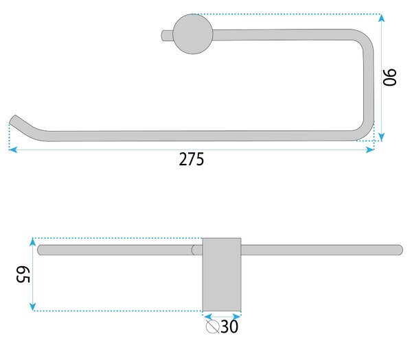 Bathroom hanger 9710 Prism Brush Nickle