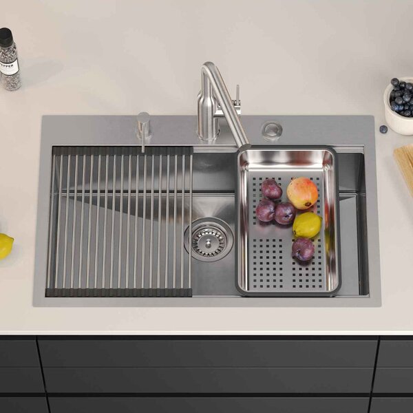 Stainless steel sink BURT 110 WORKSTATION BRUSH NICKEL
