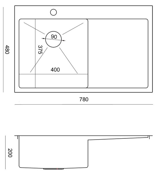 Stainless steel sink RUSSEL 111 BRUSH NICKEL