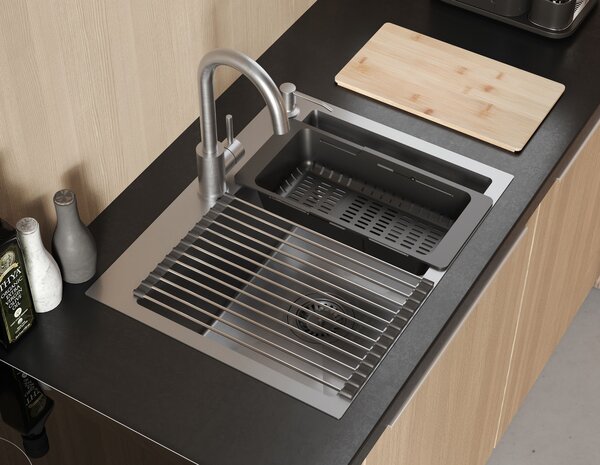 Stainless steel sink LUKE 110 WORKSTATION BRUSH NICKEL