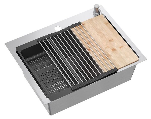 Stainless steel sink LUKE 110 WORKSTATION BRUSH NICKEL