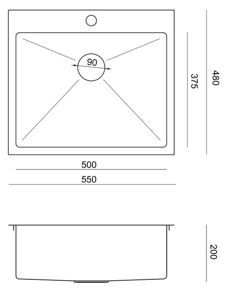 Stainless steel sink RUSSEL 110 Gold