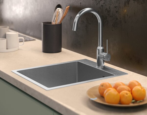 Stainless steel sink RUSSEL 90 BRUSH NICKEL