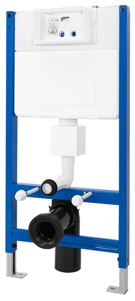 Frame set wall hung toilet bowl with button F Black