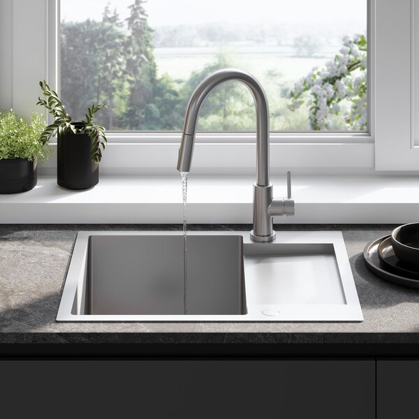Stainless steel sink Paul BRUSH NICKEL