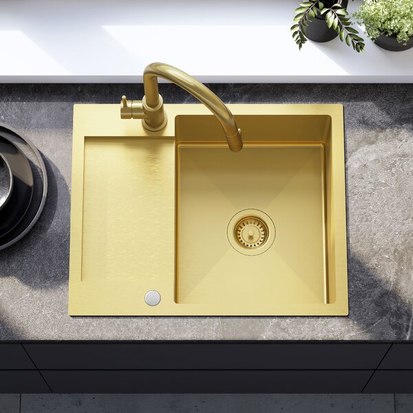 Stainless steel sink Paul BRUSH GOLD