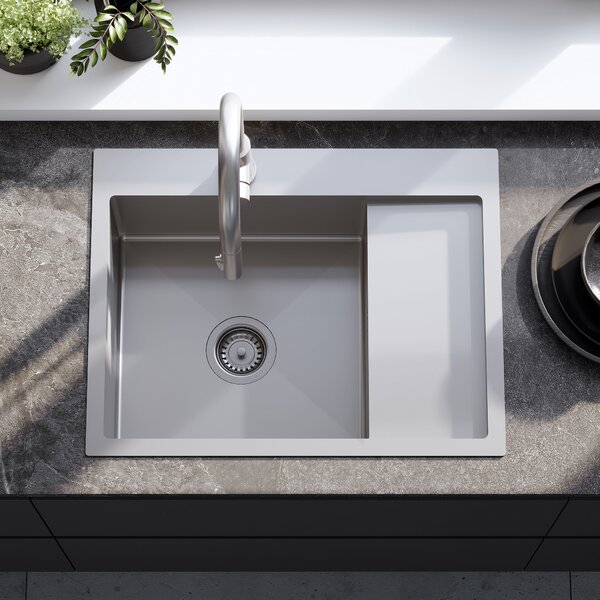 Stainless steel sink Fin BRUSH NICKEL