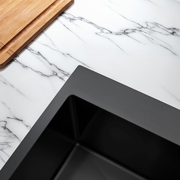 Stainless steel sink Fin Black