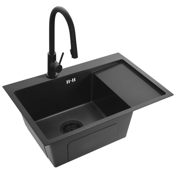 Stainless steel sink Fin Black