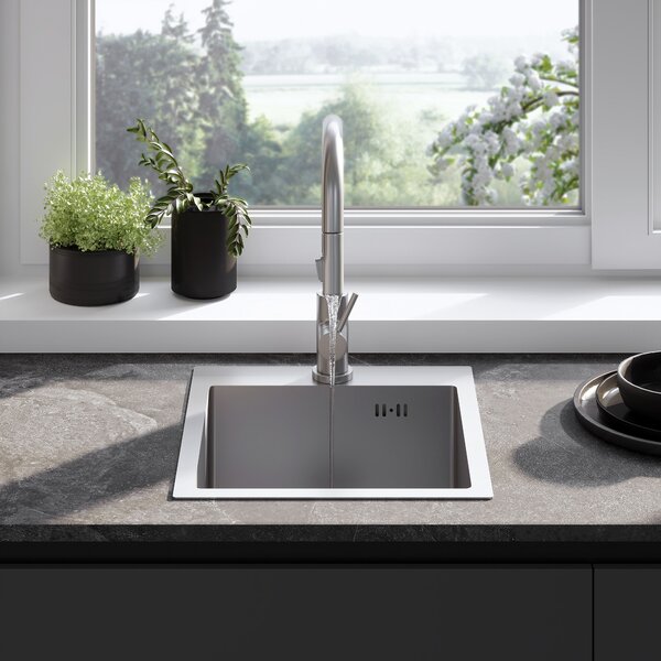 Stainless steel sink Leo 40 BRUSH NICKEL