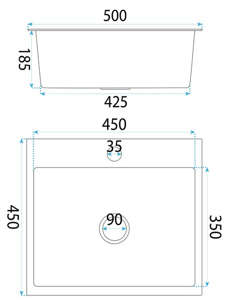 Stainless steel sink Leo 50 BRUSH NICKEL