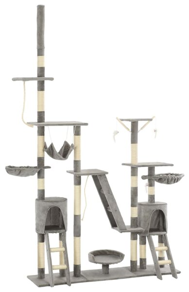 Cat Tree with Sisal Scratching Posts 230-250 cm Grey