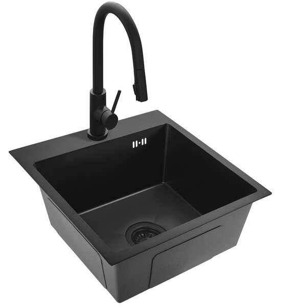Stainless steel sink Leo 40 Black