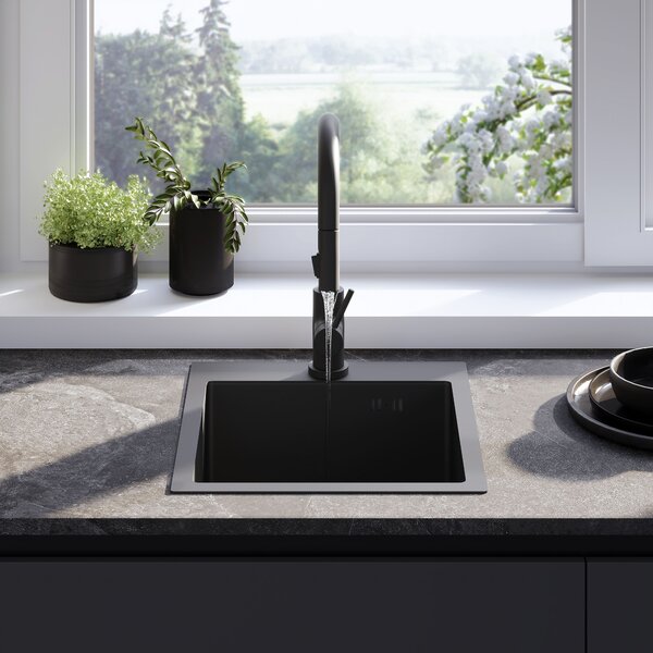 Stainless steel sink Leo 40 Black