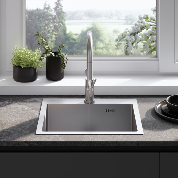 Stainless steel sink Leo 50 BRUSH NICKEL