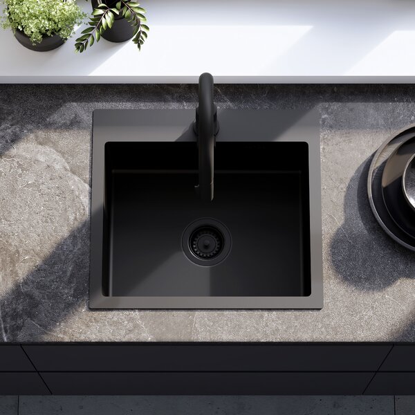 Stainless steel sink Leo 50 Black