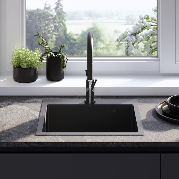 Stainless steel sink Leo 50 Black