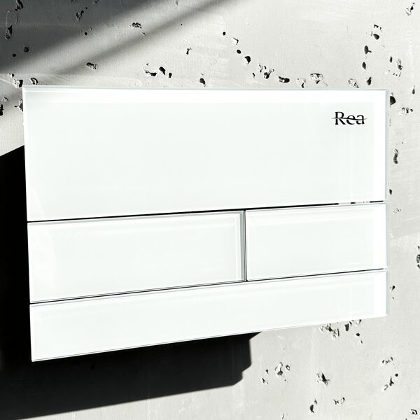 Toilet Flush Button K011A-Q Rea T White Glass