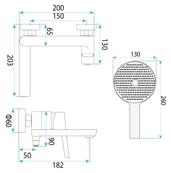 Bath faucet PREMIUM REA Maxim Brush Copper
