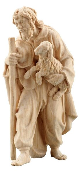 Shepherd with stick and a lamb in his arms for Nativity scene - Alpine