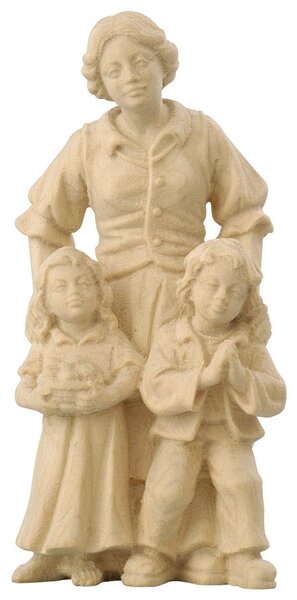 Shepherdess with 2 children for Nativity scene - Alpine