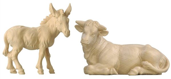 Ox lying and donkey for Nativity scene - Alpine