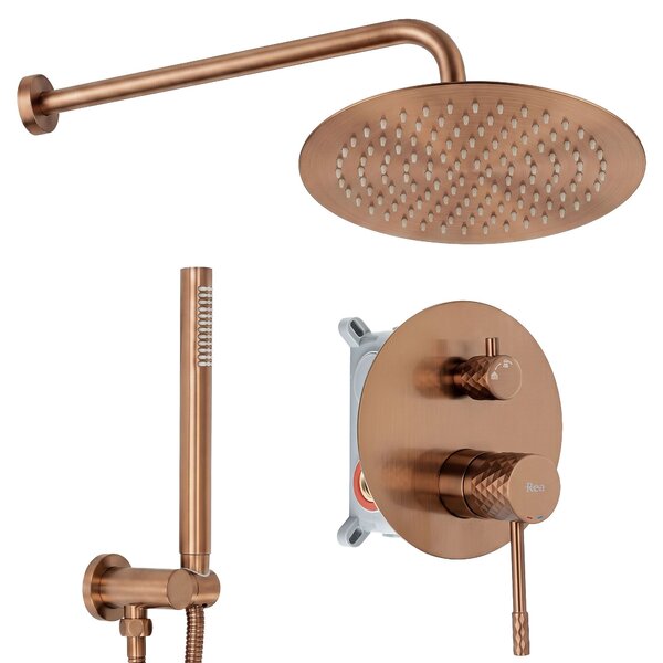 Shower system Rea Lungo Diamond Brush Copper + BOX