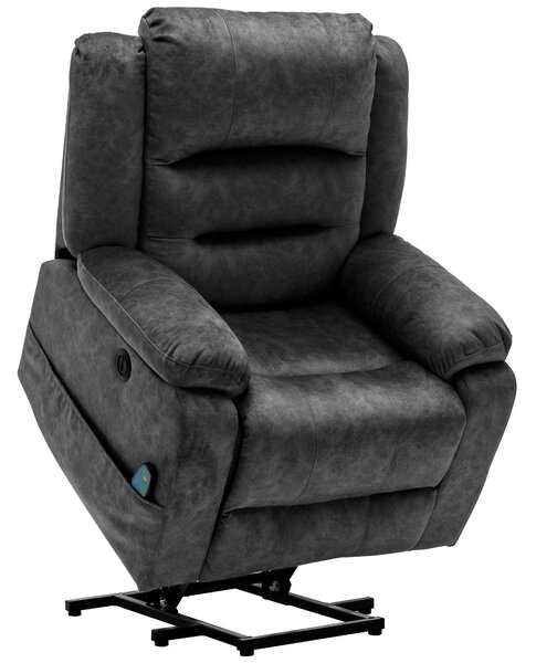 Electric Recliner Massage Chair with Heating and USB Ports, Side Pockets, Easy Assembly, 87x85x107 cm, Grey