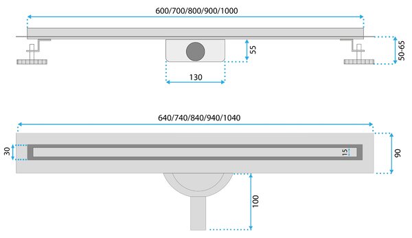 Linear drainage REA Neox Slim pro Gold 60