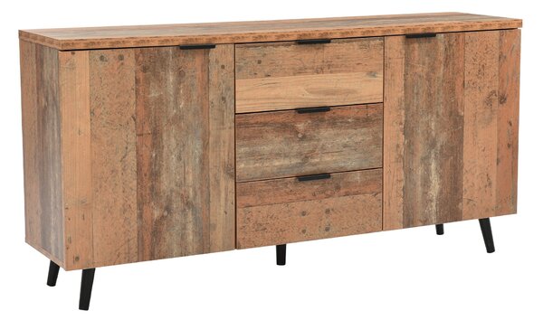 Vintage Sideboard Cabinet with Storage Drawers, Adjustable Shelves, Wood Chest of Drawers for Living Room, Kitchen, 140x35x70 cm, Brown Aosom.UK