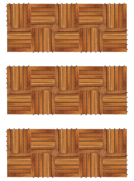 Decking Tiles Vertical Pattern 30 x 30 cm Acacia Set of 30