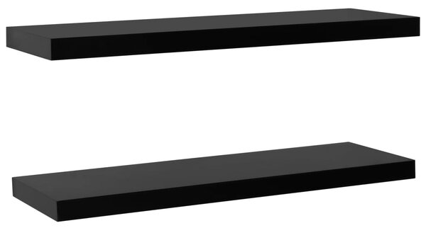 Floating Wall Shelves 2 pcs Black 120x20x3.8 cm