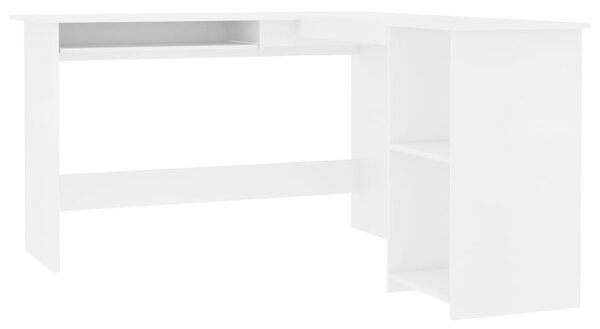 L-Shaped Corner Desk White 120x140x75 cm Engineered Wood