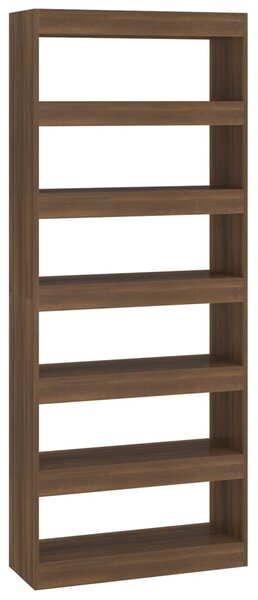 Book Cabinet/Room Divider Brown Oak 80x30x198 cm Engineered Wood