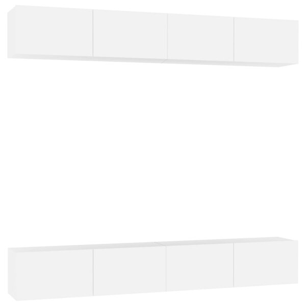 TV Cabinets 4 pcs White 100x30x30 cm Engineered Wood