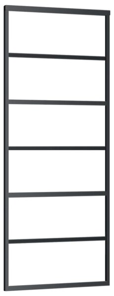 Sliding Door ESG Glass and Aluminium 76x205 cm Black