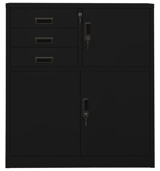 Office Cabinet Black 90x40x102 cm Steel