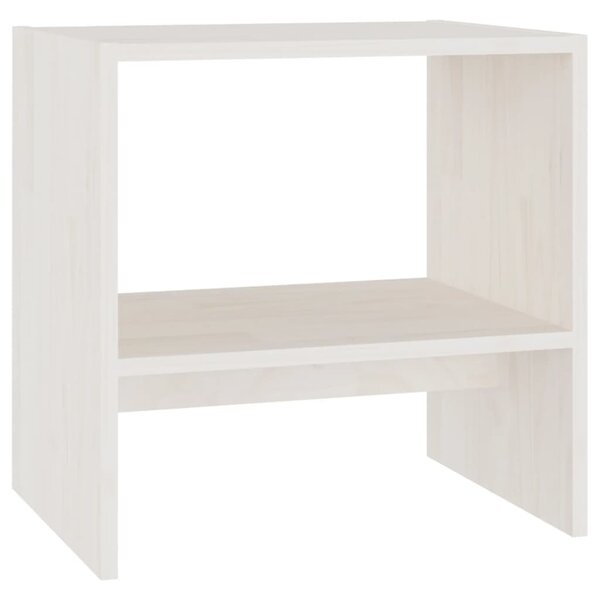 Bedside Cabinet White 40x30.5x40 cm Solid Pinewood