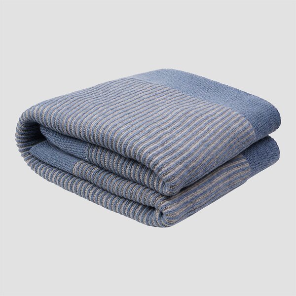 Piglet Stone Blue Knitted Throw Blanket Size 135x185cm