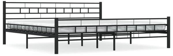 Bed Frame without Mattress Black Steel 180x200 cm Super King