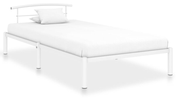 Bed Frame White Metal 100x200 cm