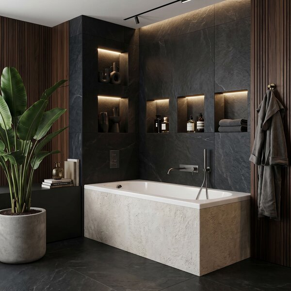 Built-in acrylic bathtub Rea Gloria 150