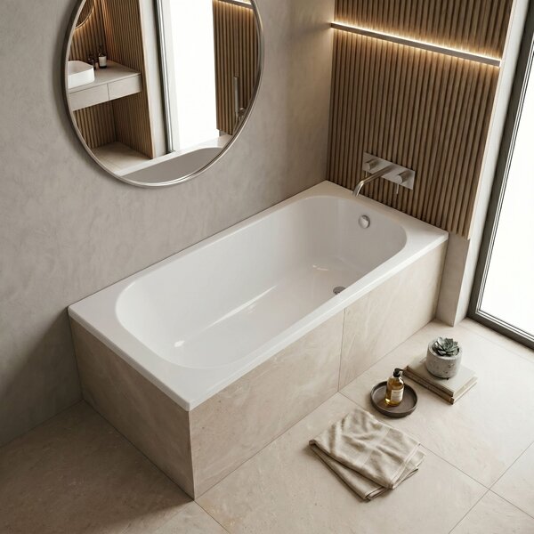 Built-in acrylic bathtub Rea Gloria 150