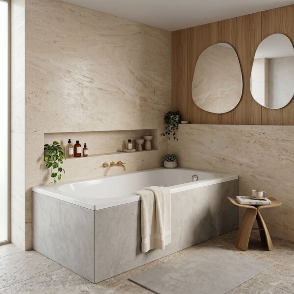 Built-in acrylic bathtub Rea Gloria 150