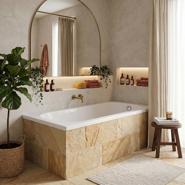 Built-in acrylic bathtub Rea Gloria 150