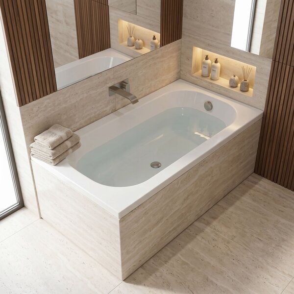Built-in acrylic bathtub Rea Gloria 140