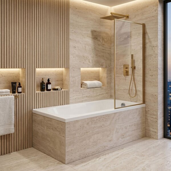 Built-in acrylic bathtub Rea Gloria 140